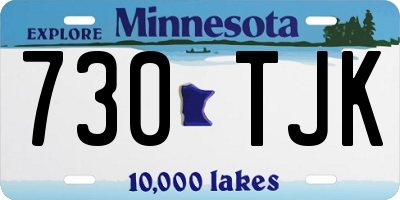 MN license plate 730TJK