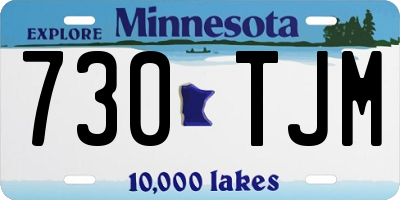 MN license plate 730TJM