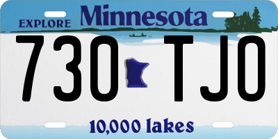 MN license plate 730TJO