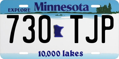 MN license plate 730TJP
