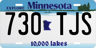 MN license plate 730TJS