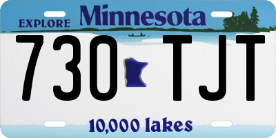 MN license plate 730TJT