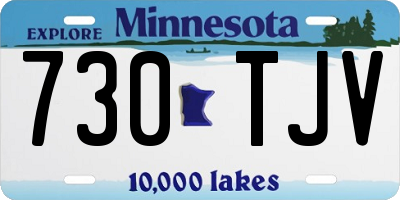 MN license plate 730TJV