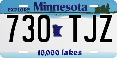 MN license plate 730TJZ