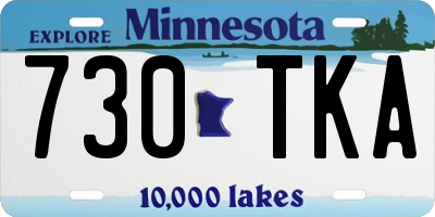 MN license plate 730TKA