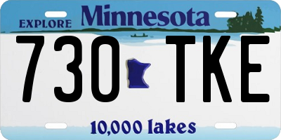 MN license plate 730TKE