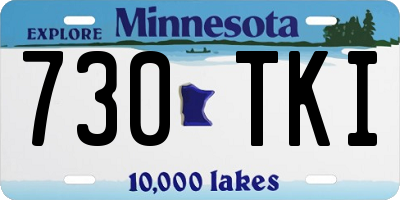 MN license plate 730TKI