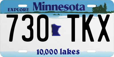 MN license plate 730TKX