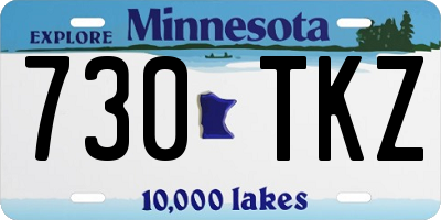 MN license plate 730TKZ
