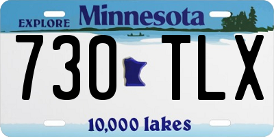 MN license plate 730TLX