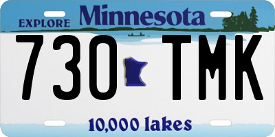 MN license plate 730TMK