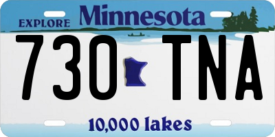 MN license plate 730TNA
