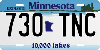 MN license plate 730TNC