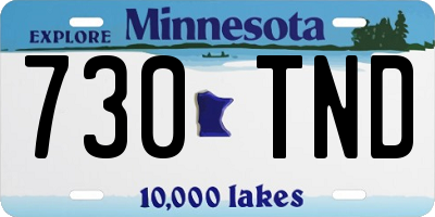 MN license plate 730TND