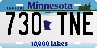 MN license plate 730TNE
