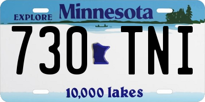 MN license plate 730TNI