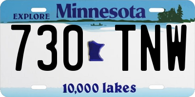 MN license plate 730TNW