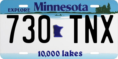 MN license plate 730TNX