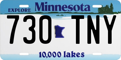 MN license plate 730TNY