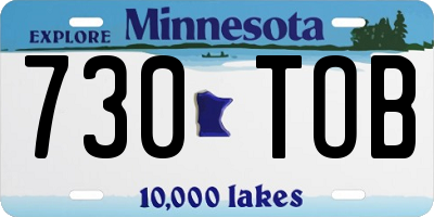 MN license plate 730TOB