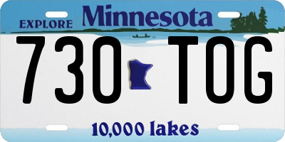 MN license plate 730TOG