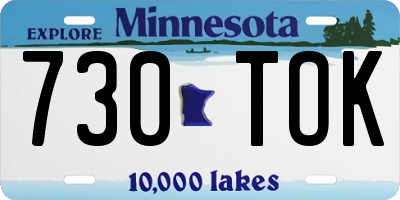 MN license plate 730TOK