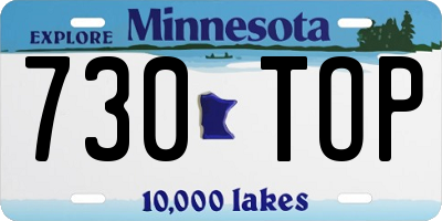 MN license plate 730TOP