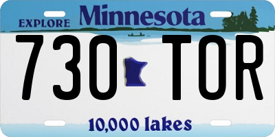 MN license plate 730TOR