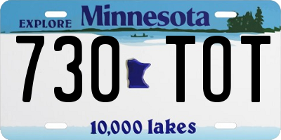 MN license plate 730TOT