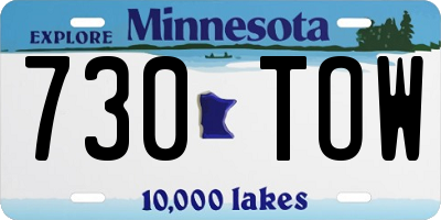 MN license plate 730TOW