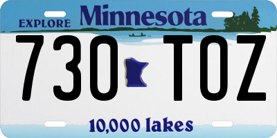 MN license plate 730TOZ
