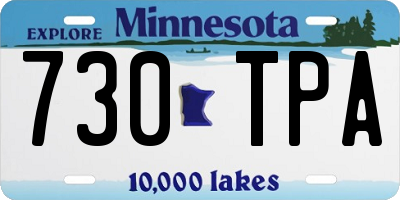 MN license plate 730TPA