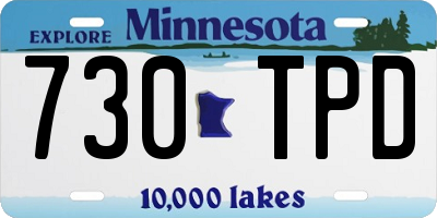 MN license plate 730TPD