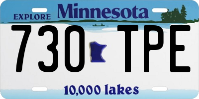 MN license plate 730TPE