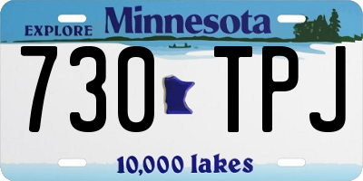 MN license plate 730TPJ