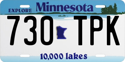 MN license plate 730TPK