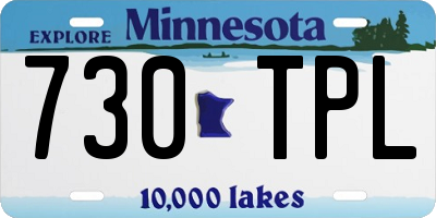 MN license plate 730TPL