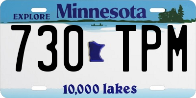 MN license plate 730TPM