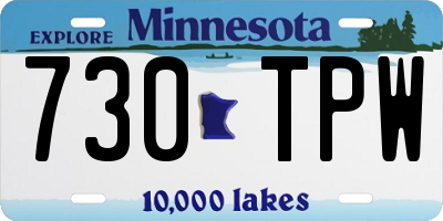 MN license plate 730TPW