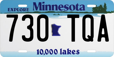 MN license plate 730TQA