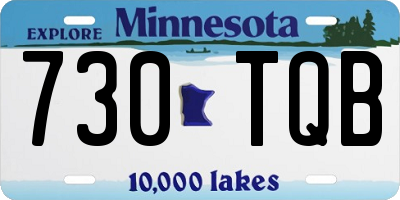 MN license plate 730TQB