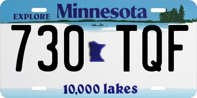 MN license plate 730TQF