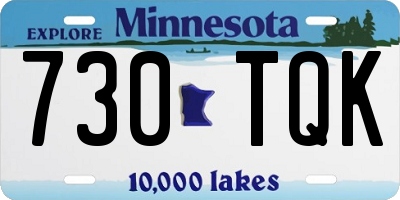 MN license plate 730TQK