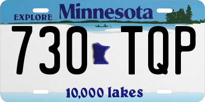 MN license plate 730TQP