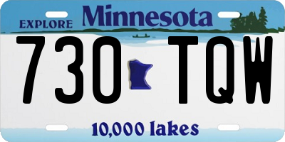 MN license plate 730TQW