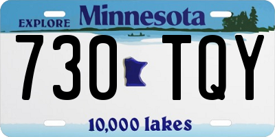 MN license plate 730TQY