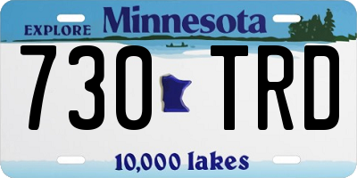 MN license plate 730TRD