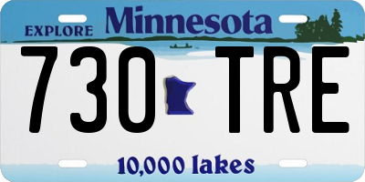 MN license plate 730TRE