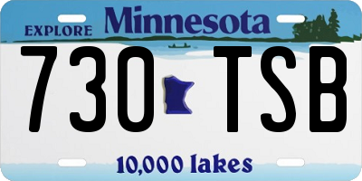 MN license plate 730TSB