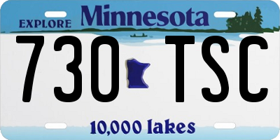 MN license plate 730TSC